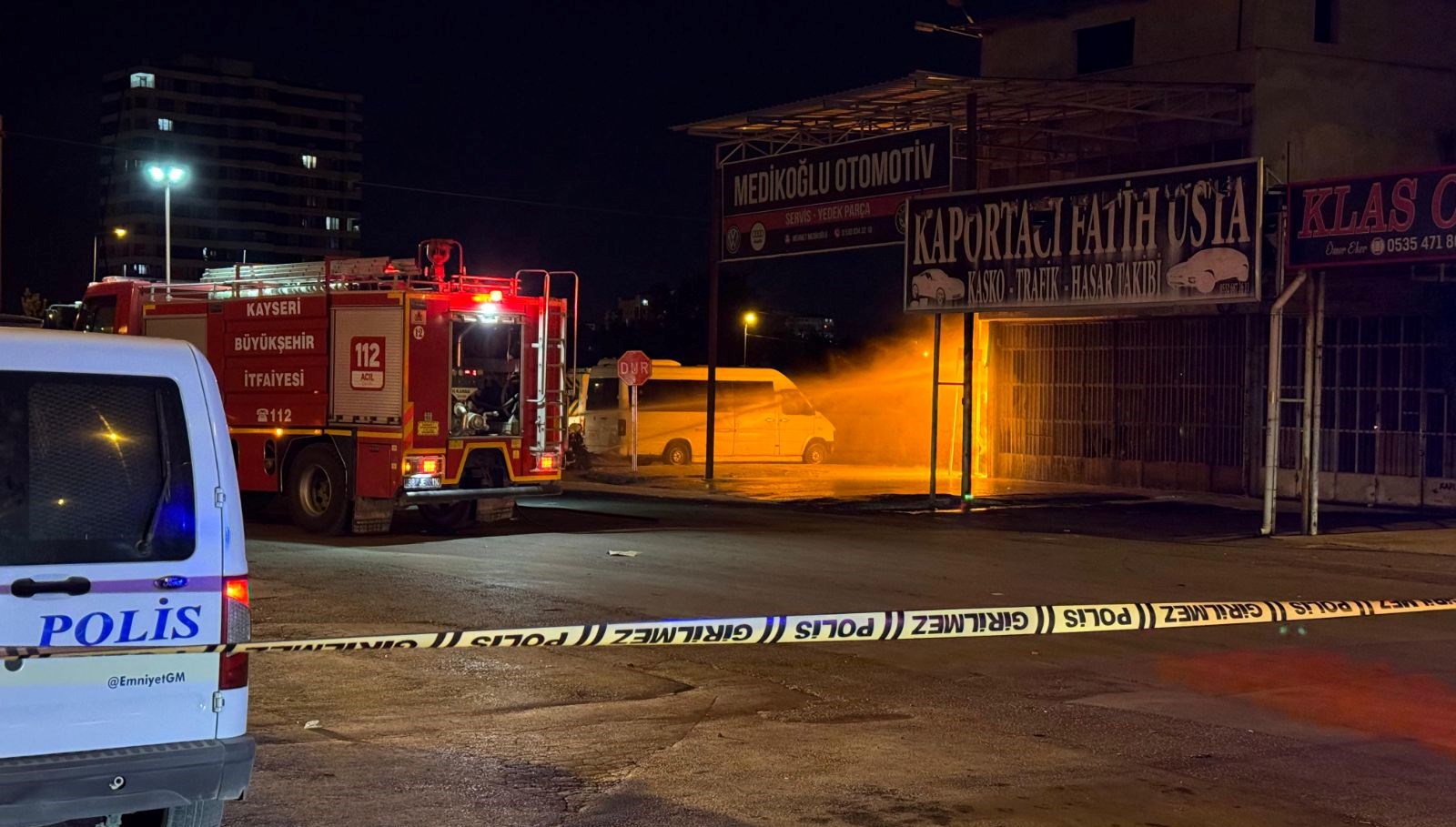 Kayseri’de doğalgaz borusundaki patlamanın ardından yangın çıktı